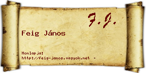 Feig János névjegykártya