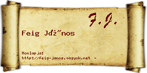Feig János névjegykártya